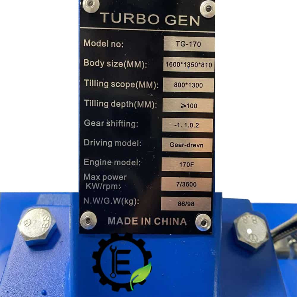 تصویر 5 از خرید تیلر بنزینی توربوژن ۷ اسب TG-170 مناسب زمین‌های کشاورزی